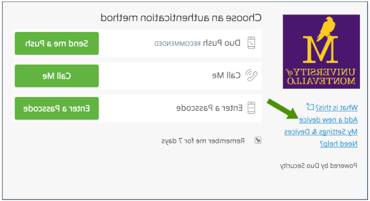 Choose Authentication method Screenshot